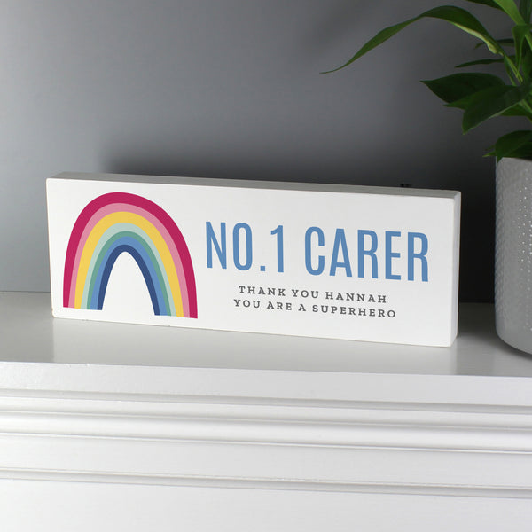 Personalised Rainbow Wooden Block Sign - part of the Personalised House Signs & Plaques collection