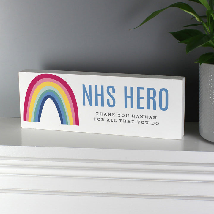 Buy Personalised Rainbow Wooden Block Sign at www.giftsfinder.co.uk