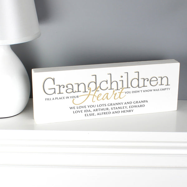 Personalised Grandchildren Wooden Block Sign - part of the Personalised House Signs & Plaques collection