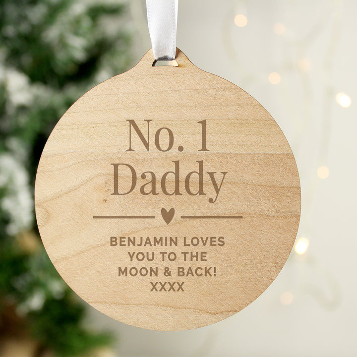 Buy Personalised Couples Round Wooden Decoration available now at www.giftsfinder.co.uk