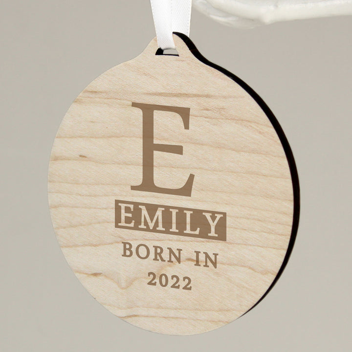 Buy Personalised Initial Round Wooden Decoration available now at www.giftsfinder.co.uk