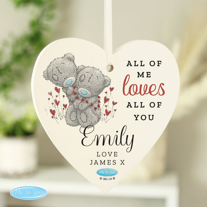 Personalised Me To You Valentine Wooden Heart Decoration - part of the Gifts Finder Personalised Ornaments & Keepsakes collection