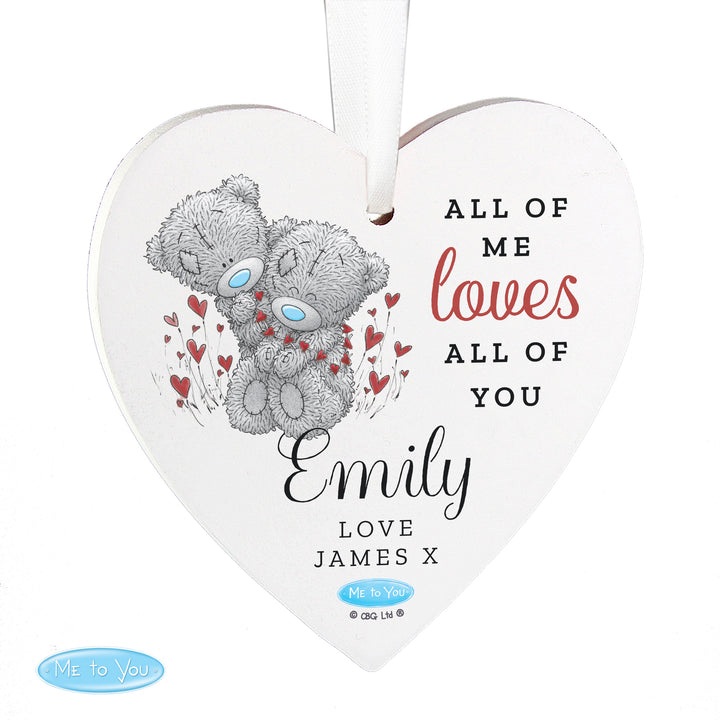 Personalised Me To You Valentine Wooden Heart Decoration - part of the Gifts Finder Personalised Ornaments & Keepsakes collection