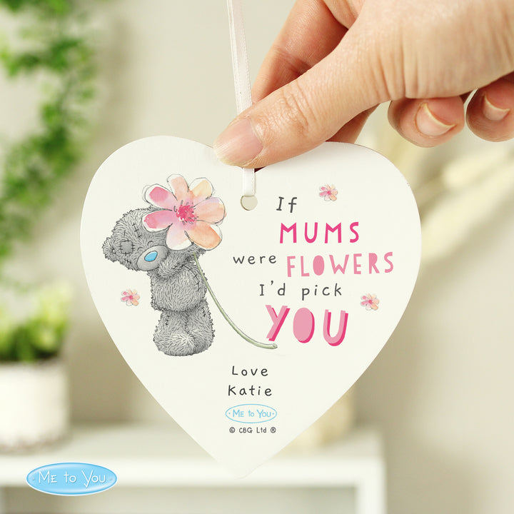 Personalised Me To You If... Were Flowers Wooden Heart Decoration - part of the Gifts Finder Personalised Ornaments & Keepsakes collection