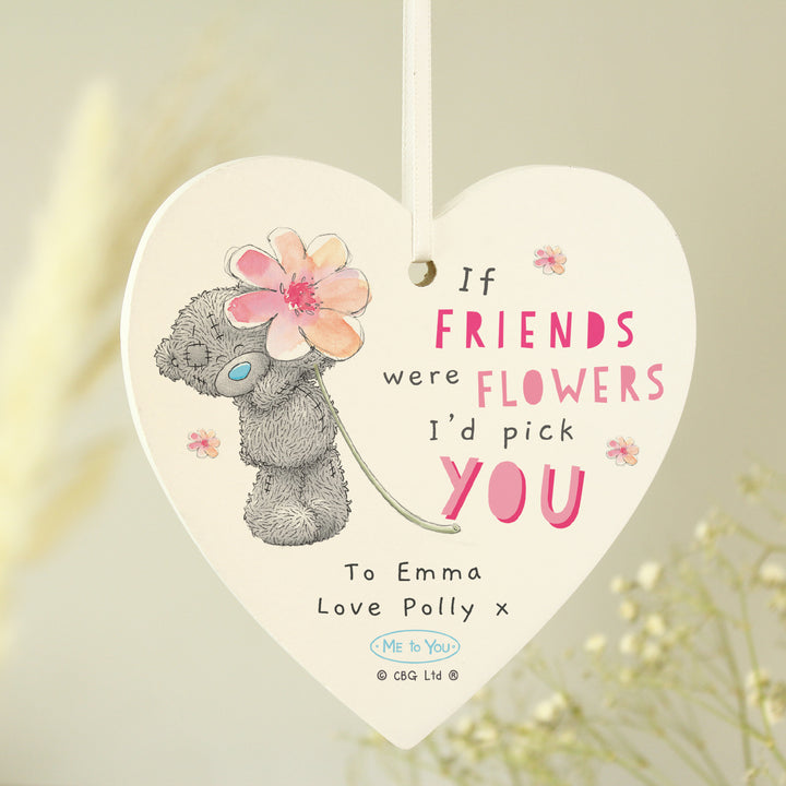 Personalised Me To You If... Were Flowers Wooden Heart Decoration - part of the Gifts Finder Personalised Ornaments & Keepsakes collection