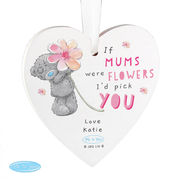 Personalised Me To You If... Were Flowers Wooden Heart Decoration - part of the Gifts Finder Personalised Ornaments & Keepsakes collection