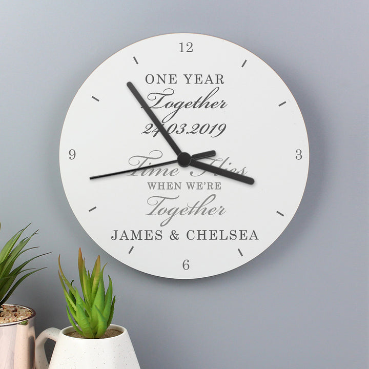 Buy Personalised Anniversary Wooden Clock available now at www.giftsfinder.co.uk