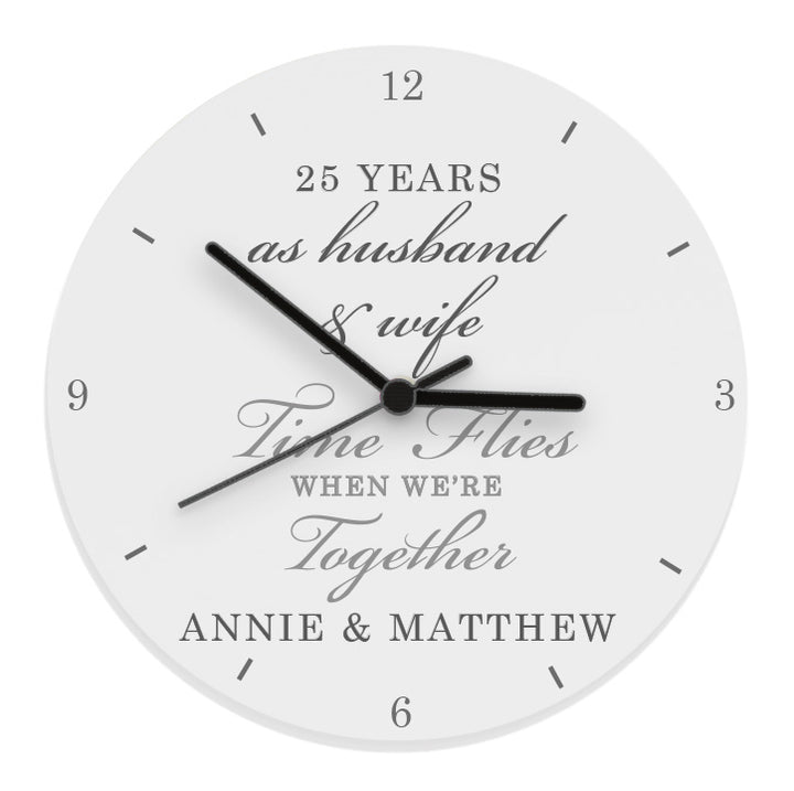 Buy Personalised Anniversary Wooden Clock available now at www.giftsfinder.co.uk