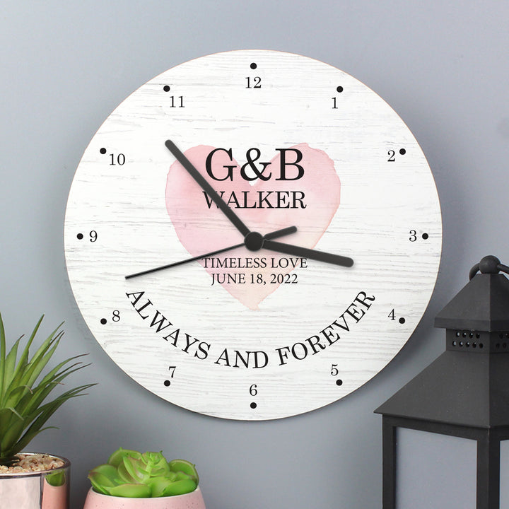 Buy Personalised Couples Wooden Clock available now at www.giftsfinder.co.uk