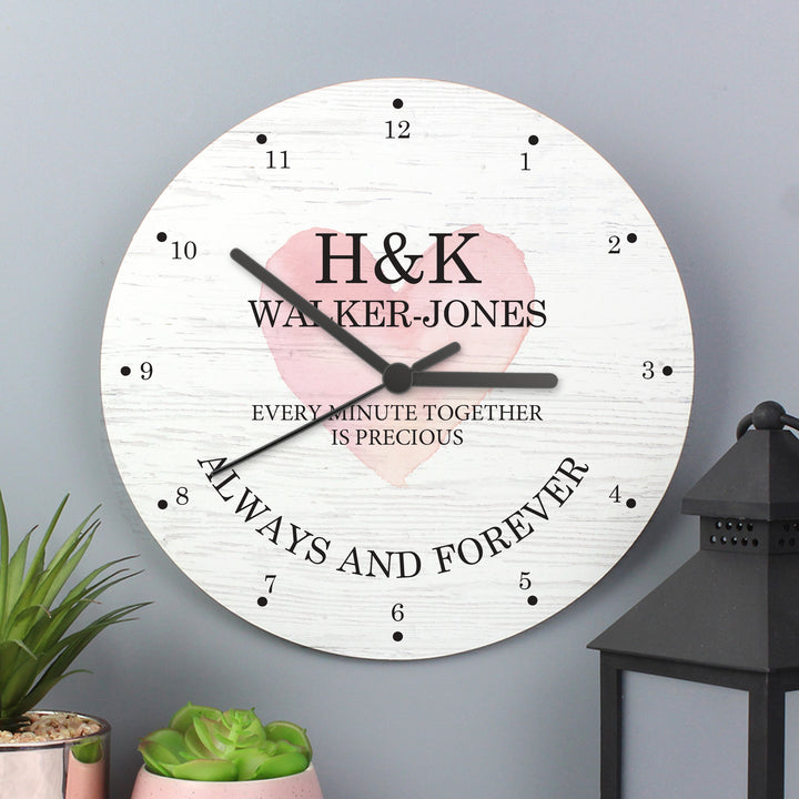 Buy Personalised Couples Wooden Clock available now at www.giftsfinder.co.uk