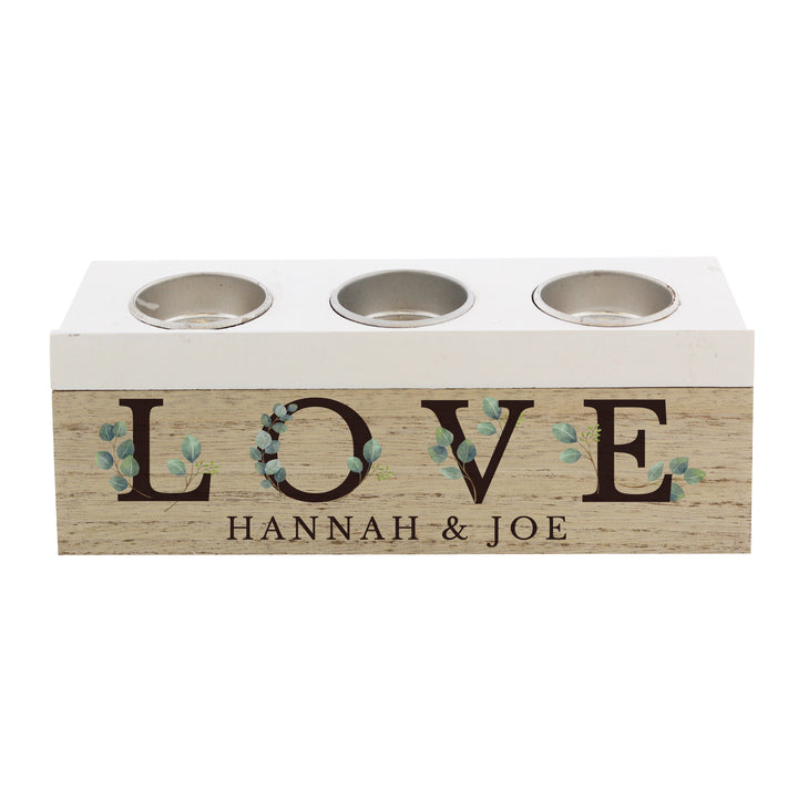 Buy Personalised Botanical Triple Tea Light Box available now at www.giftsfinder.co.uk