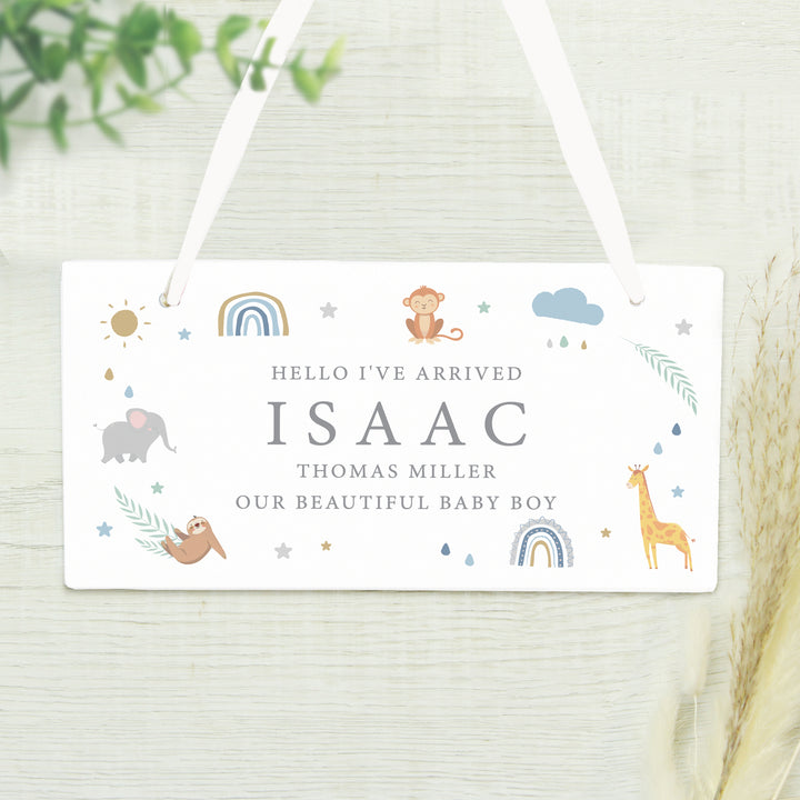 Personalised Safari Animals Wooden Sign in gift category Personalised Signs