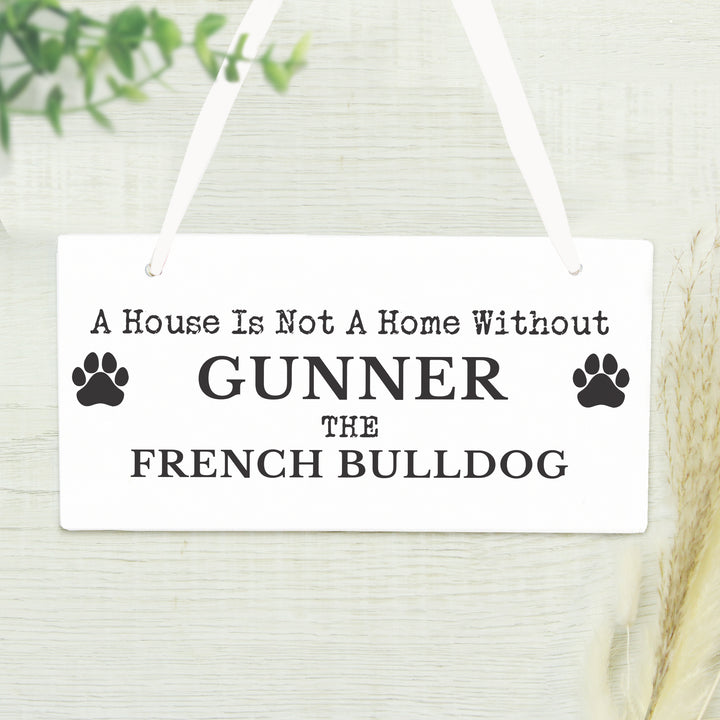 Buy Personalised Paw Print Dog Breed Wooden Sign at www.giftsfinder.co.uk