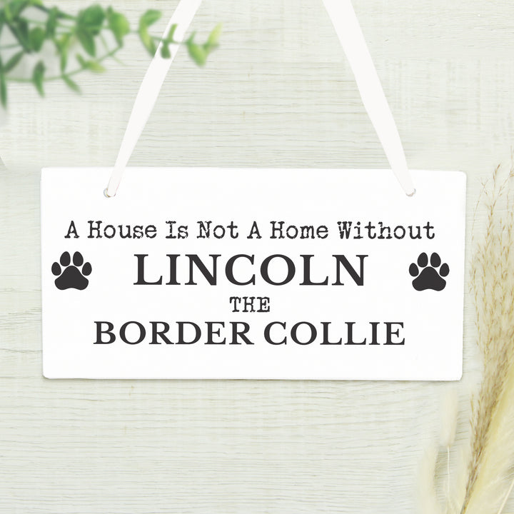 Buy Personalised Paw Print Dog Breed Wooden Sign at www.giftsfinder.co.uk