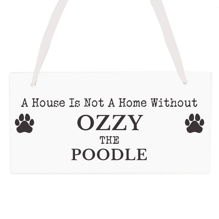 Buy Personalised Paw Print Dog Breed Wooden Sign at www.giftsfinder.co.uk