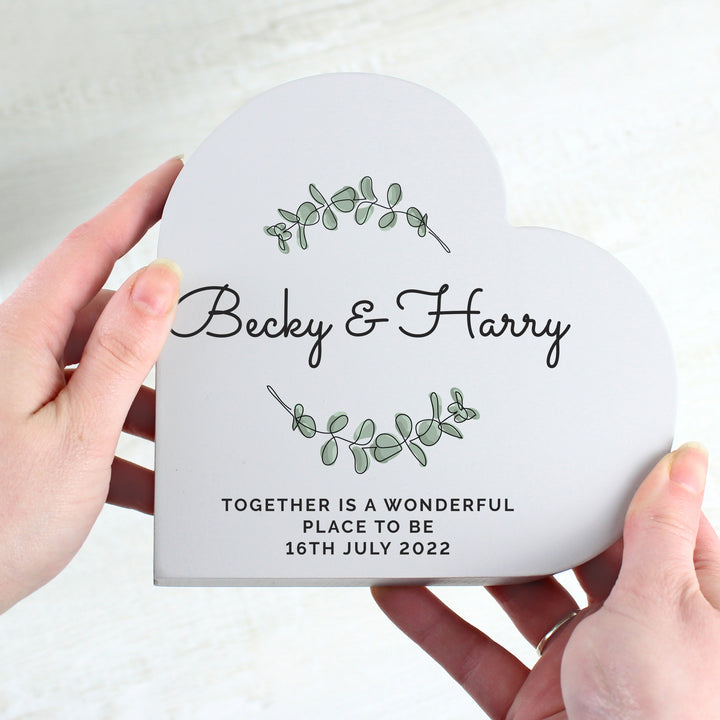 Buy Personalised Botanical Free Standing Heart Ornament available now at www.giftsfinder.co.uk