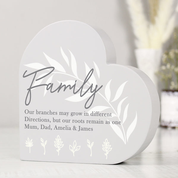 Buy Personalised Leaf Decor Free Standing Heart Ornament available now at www.giftsfinder.co.uk