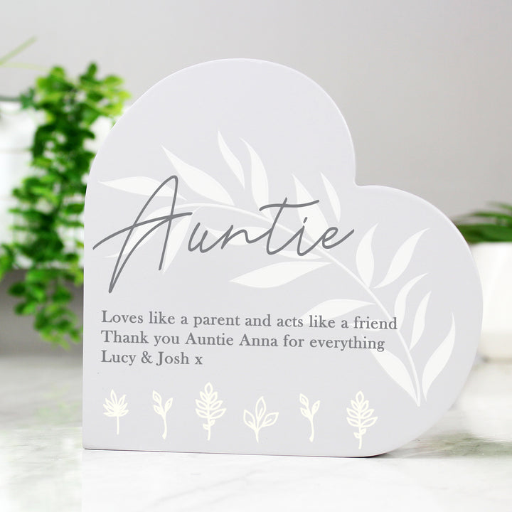 Personalised Leaf Decor Free Standing Heart Ornament - part of the Gifts Finder Personalised Ornaments & Keepsakes collection