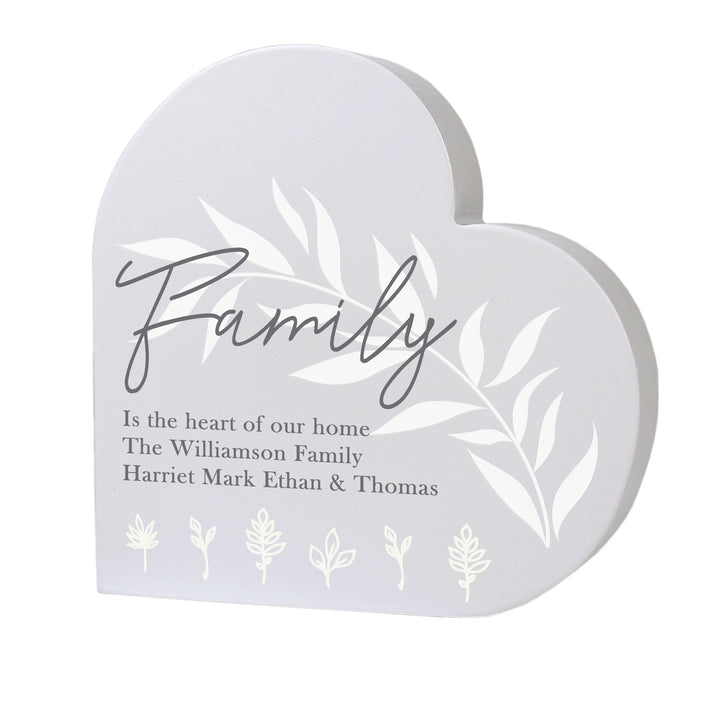 Personalised Leaf Decor Free Standing Heart Ornament - part of the Gifts Finder Personalised Ornaments & Keepsakes collection