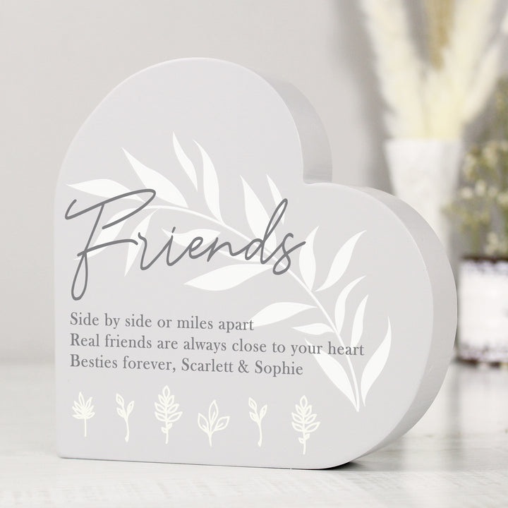 Personalised Leaf Decor Free Standing Heart Ornament - part of the Gifts Finder Personalised Ornaments & Keepsakes collection