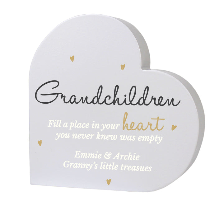 Buy Personalised Grandchildren Free Standing Heart Ornament available now at www.giftsfinder.co.uk