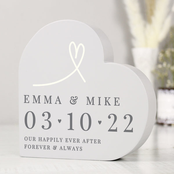 Buy Personalised Free Text Free Standing Heart Ornament available now at www.giftsfinder.co.uk