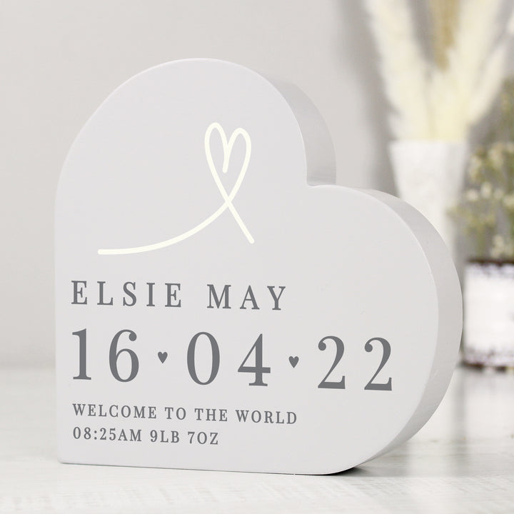 Buy Personalised Free Text Free Standing Heart Ornament available now at www.giftsfinder.co.uk