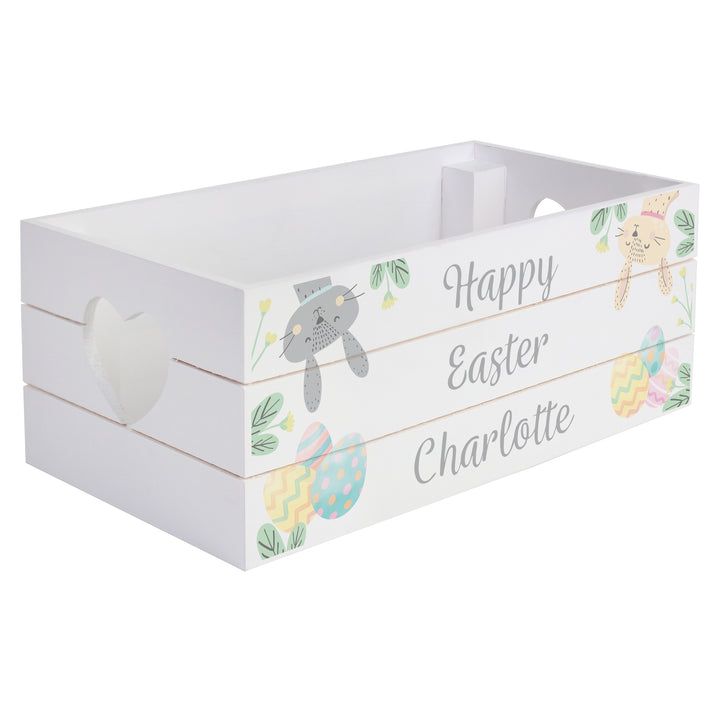 Personalised Easter White Wooden Crate - part of the Gifts Finder Personalised Easter Gifts collection