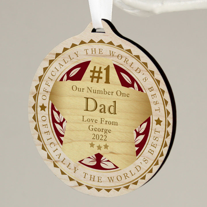 Buy Personalised Number 1 Round Wooden Medal at www.giftsfinder.co.uk