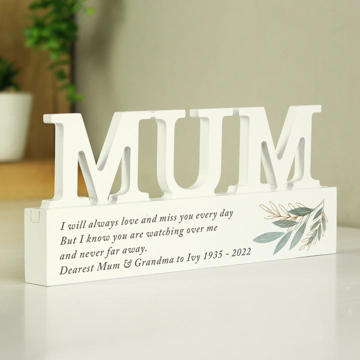 Buy Personalised Botanical Wooden Mum Ornament available now at www.giftsfinder.co.uk