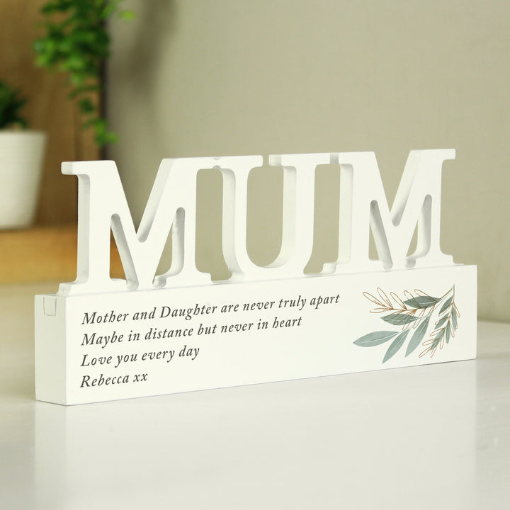 Buy Personalised Botanical Wooden Mum Ornament available now at www.giftsfinder.co.uk