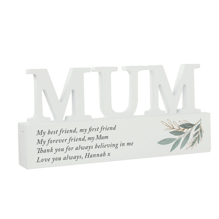 Buy Personalised Botanical Wooden Mum Ornament available now at www.giftsfinder.co.uk