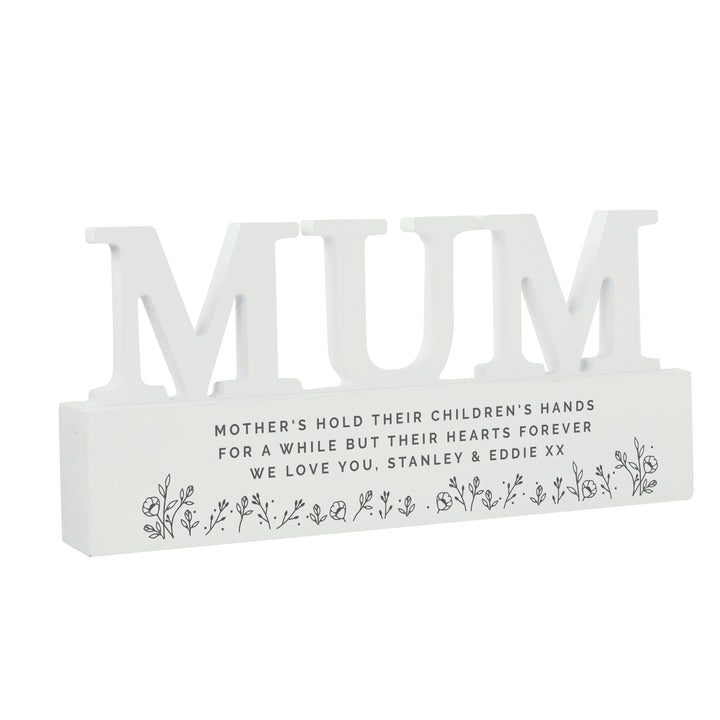 Buy Personalised Floral Wooden Mum Ornament available now at www.giftsfinder.co.uk