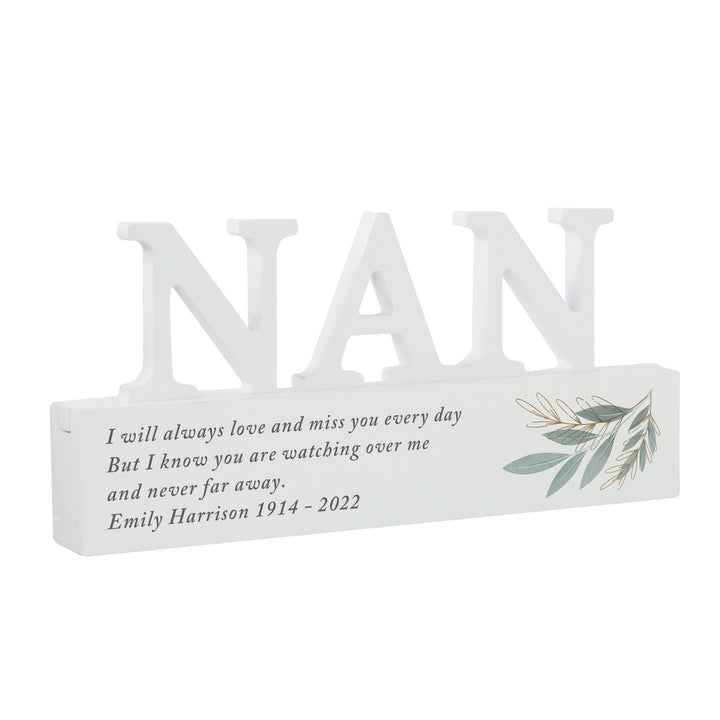 Buy Personalised Botanical Wooden Nan Ornament available now at www.giftsfinder.co.uk