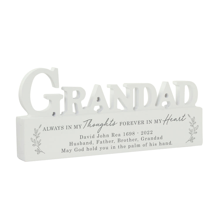 Buy Personalised In Loving Memory Wooden Grandad Ornament available now at www.giftsfinder.co.uk