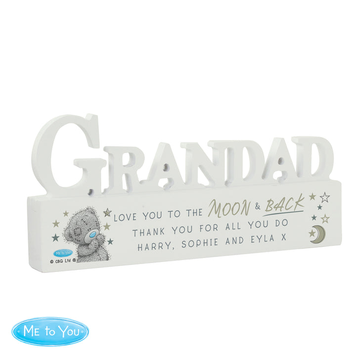 Buy Personalised Me To You Moon and Back Wooden Grandad Ornament available now at www.giftsfinder.co.uk