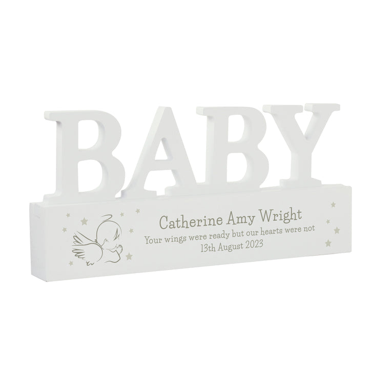 Buy Personalised Memorial Wooden Baby Ornament available now at www.giftsfinder.co.uk