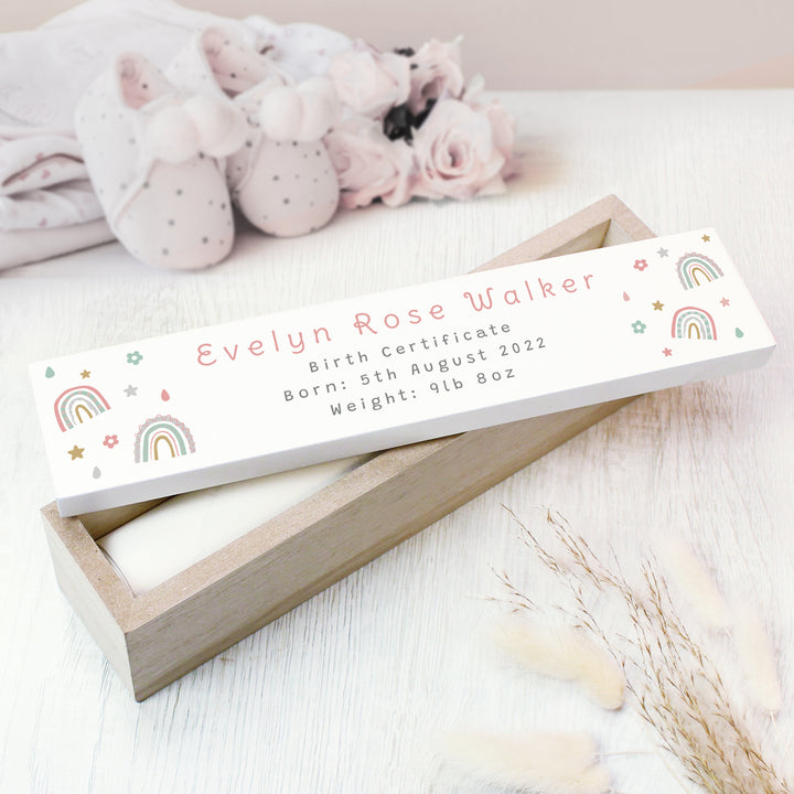 Personalised Rainbow Wooden Certificate Holder - part of the Gifts Finder Personalised Certificate Holders collection