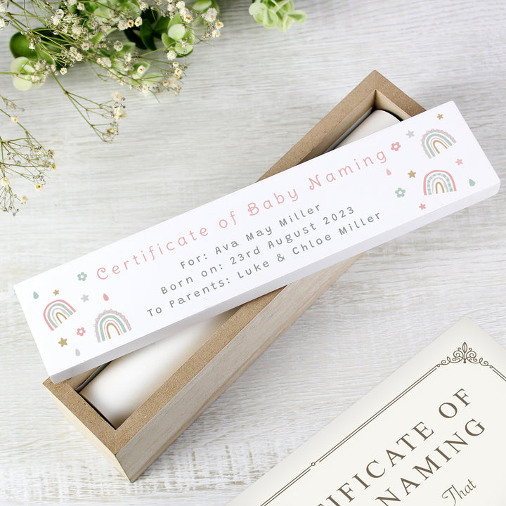 Personalised Rainbow Wooden Certificate Holder - part of the Gifts Finder Personalised Certificate Holders collection