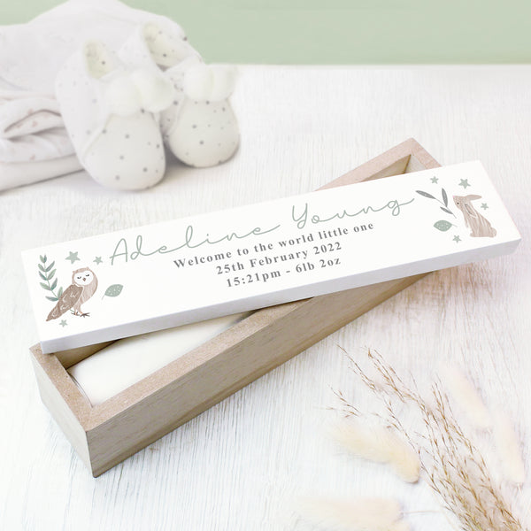 Personalised Woodland Animals Wooden Certificate Holder in gift category Personalised Certificate Holders