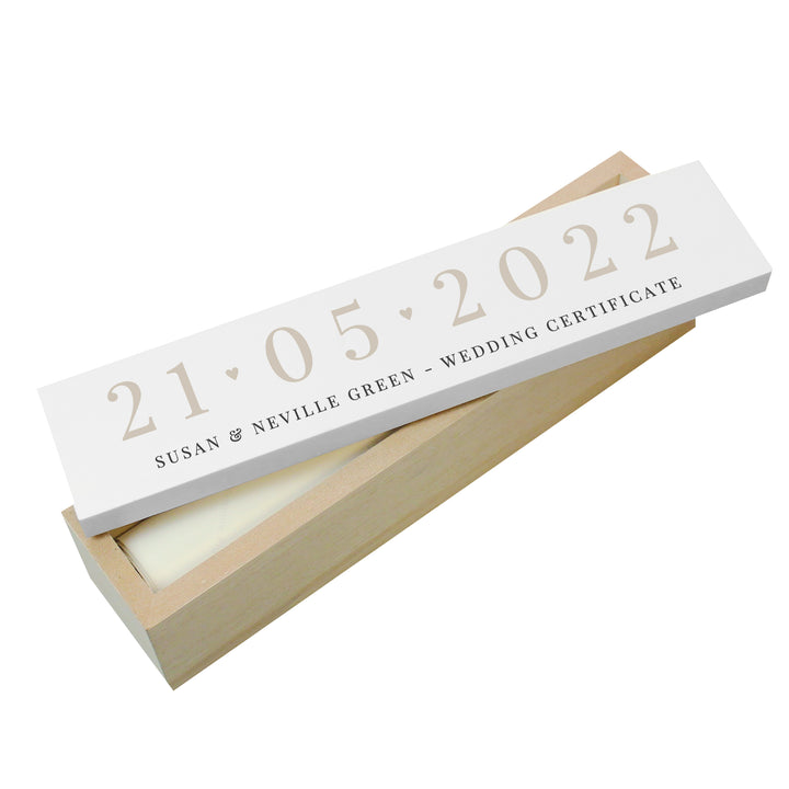 Personalised Big Date Wooden Certificate Holder - part of the Gifts Finder Personalised Certificate Holders collection