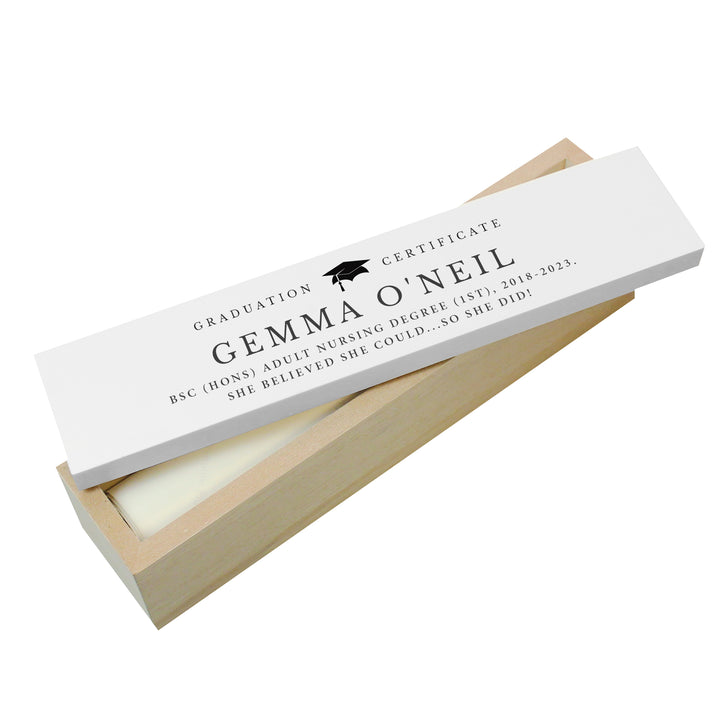 Personalised Graduation Wooden Certificate Holder - part of the Gifts Finder Personalised Certificate Holders collection