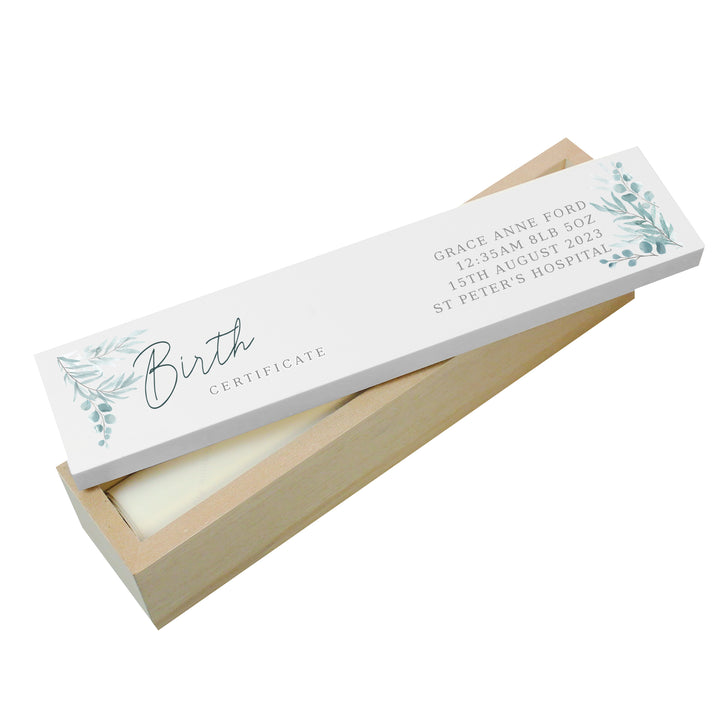 Personalised Botanical Wooden Certificate Holder - part of the Gifts Finder Personalised Certificate Holders collection