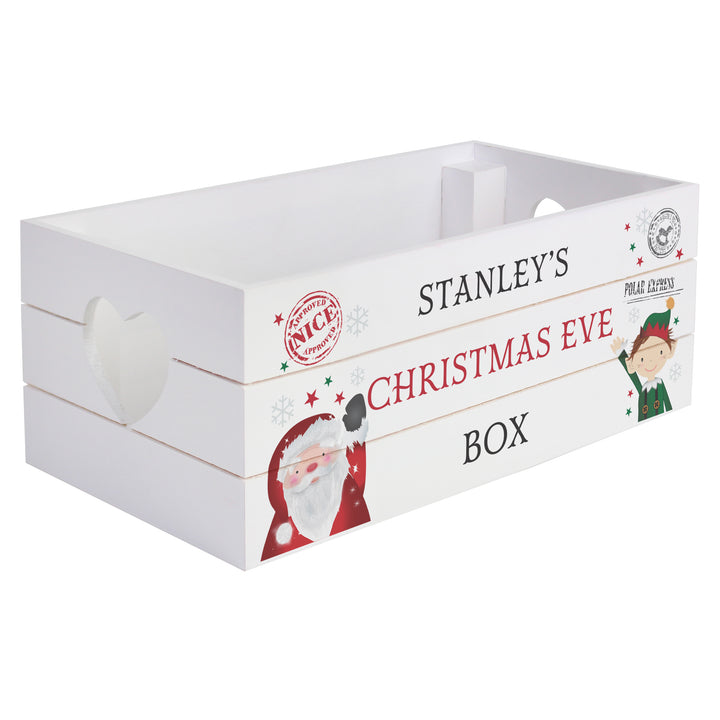 Personalised Christmas White Wooden Crate - part of the Gifts Finder Personalised Christmas Decorations collection