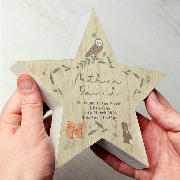 Personalised Woodland Animal Star Ornament in gift category Personalised Ornaments & Keepsakes