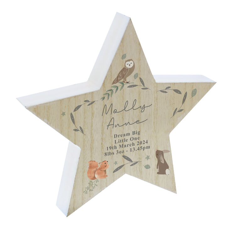 Personalised Woodland Animal Star Ornament in gift category Personalised Ornaments & Keepsakes