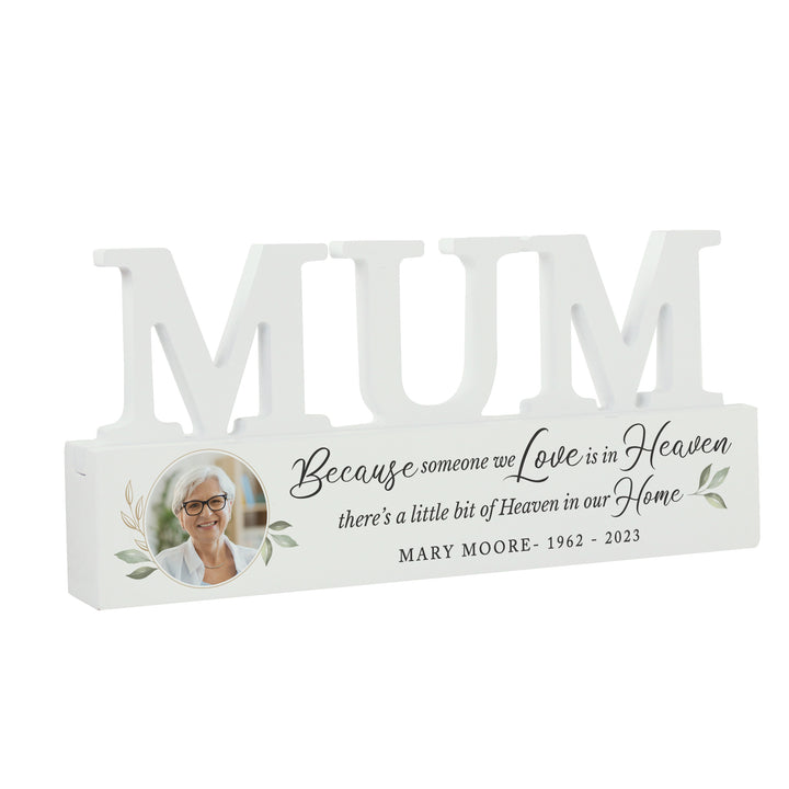 Personalised Botanical Memorial Photo Upload Wooden Mum Ornament - part of the Gifts Finder Personalised Memorials collection