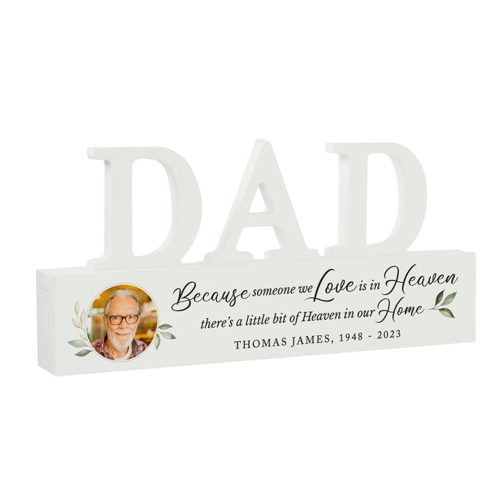 Personalised Botanical Memorial Photo Upload Wooden Dad Ornament - part of the Gifts Finder Personalised Memorials collection