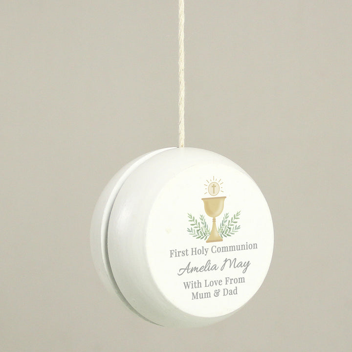 Buy Personalised First Holy Communion Wooden Yoyo available now at www.giftsfinder.co.uk