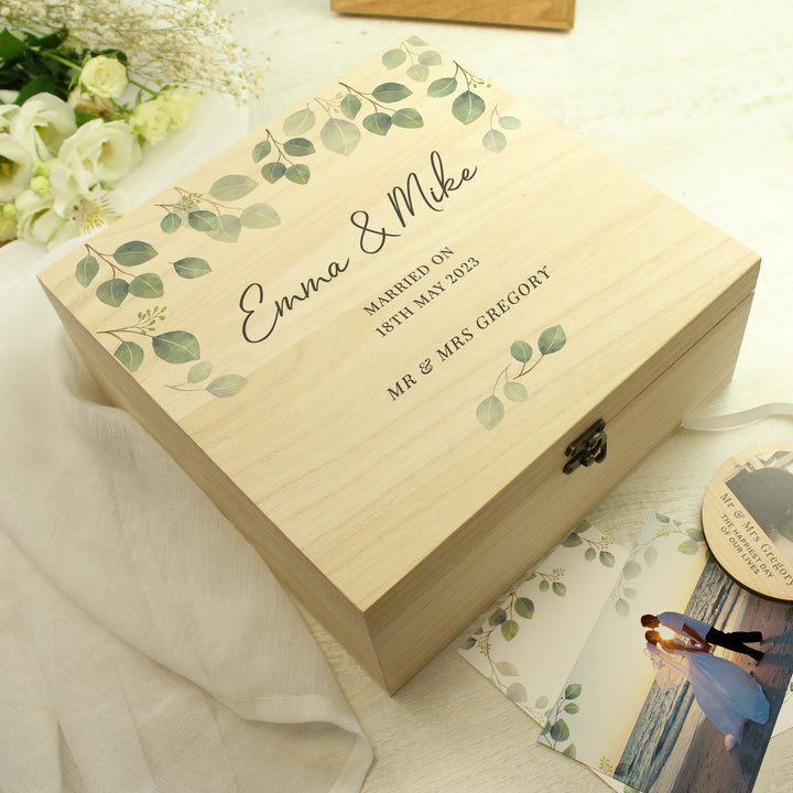 Buy Personalised Botanical Wooden Keepsake box available now at www.giftsfinder.co.uk